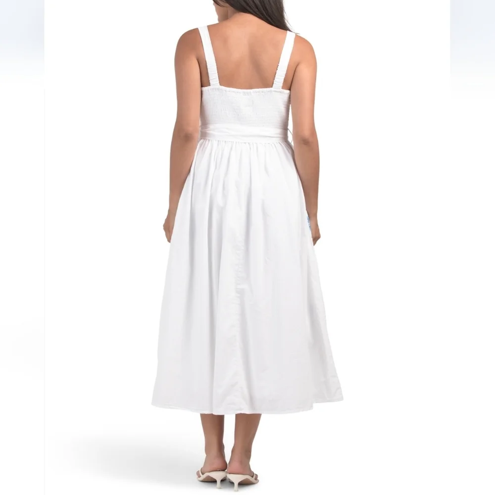 LEA Wome's Cotton Needlepoint Embroidered Midi Dress - Picture 2 of 6